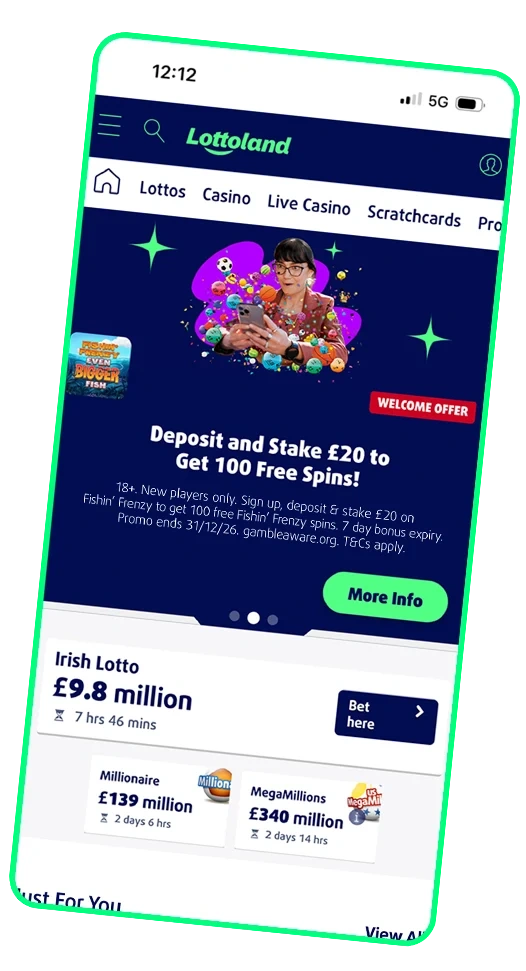 Lottoland UK Casino App Screenshot 2026